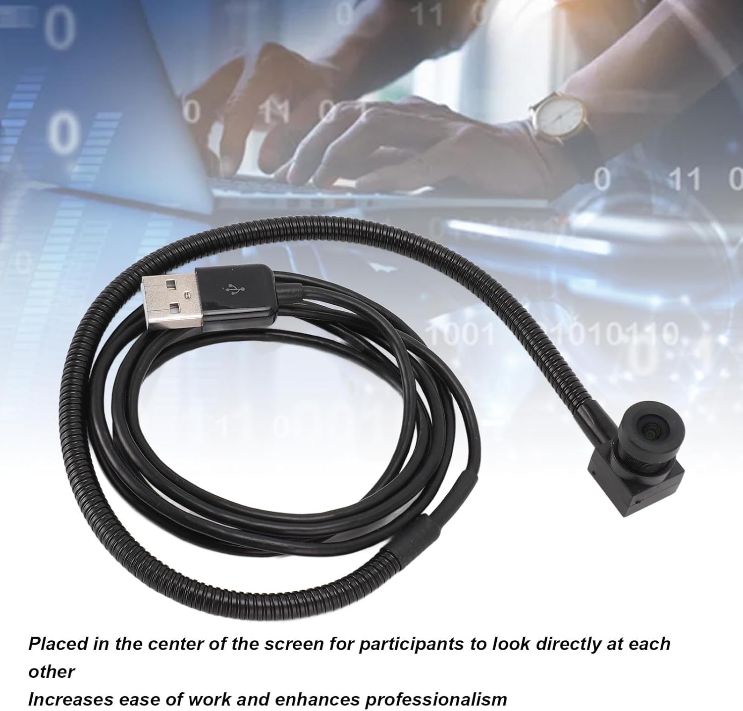 Eye Webcam, 1080P Middle Screen Webcam Auto Focus with Built in Microphone for Zoom for Skype for Hangouts, USB Computer Camera for Wins for Android TV image number 2