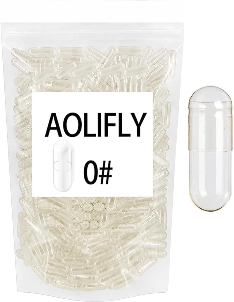 Capsule Size 0, Clear Empty Gelatin Capsules, 1000 Count -Kosher and Halal Certified,Gluten-Free Pure Bovine Gelatin Pill Capsule,Diy Powder Filling Vegetarian Vegan Capsules image number 1