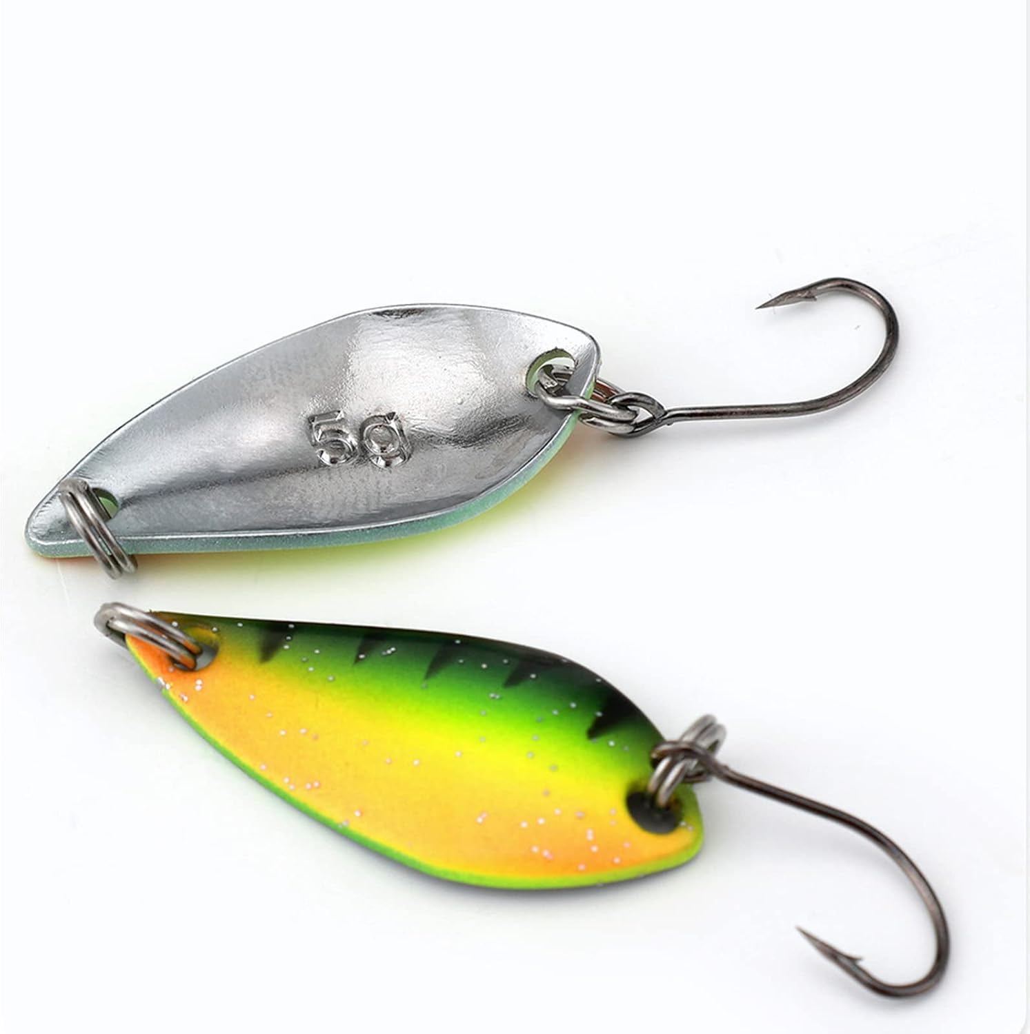 Fishing Spoon Lure Set Metal Baits for Trout, Char and Perch Fishing with Tackle Box (10Pcs) image number 3