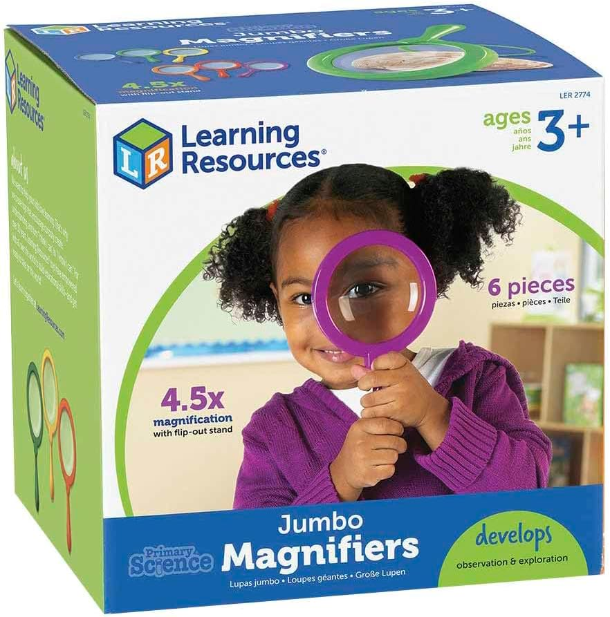 Learning Resources Jumbo Magnifiers, Exploration Play, Set of 6 Magnifiers, Ages 3+ image number 4