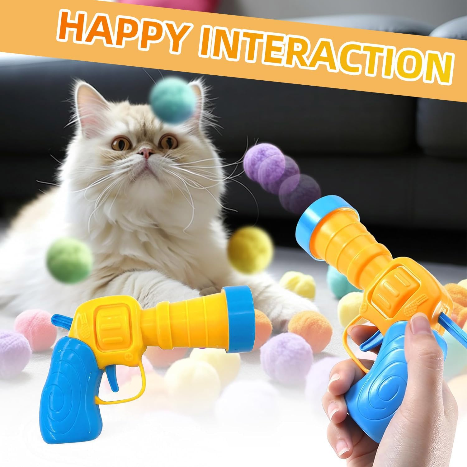 ENUTROF Cat Toy Balls Felt Balls Cat Toy 3 Cm Soft Felt Cat Balls Kitten Pom Silent Pompom Ball 103 Balls image number 3