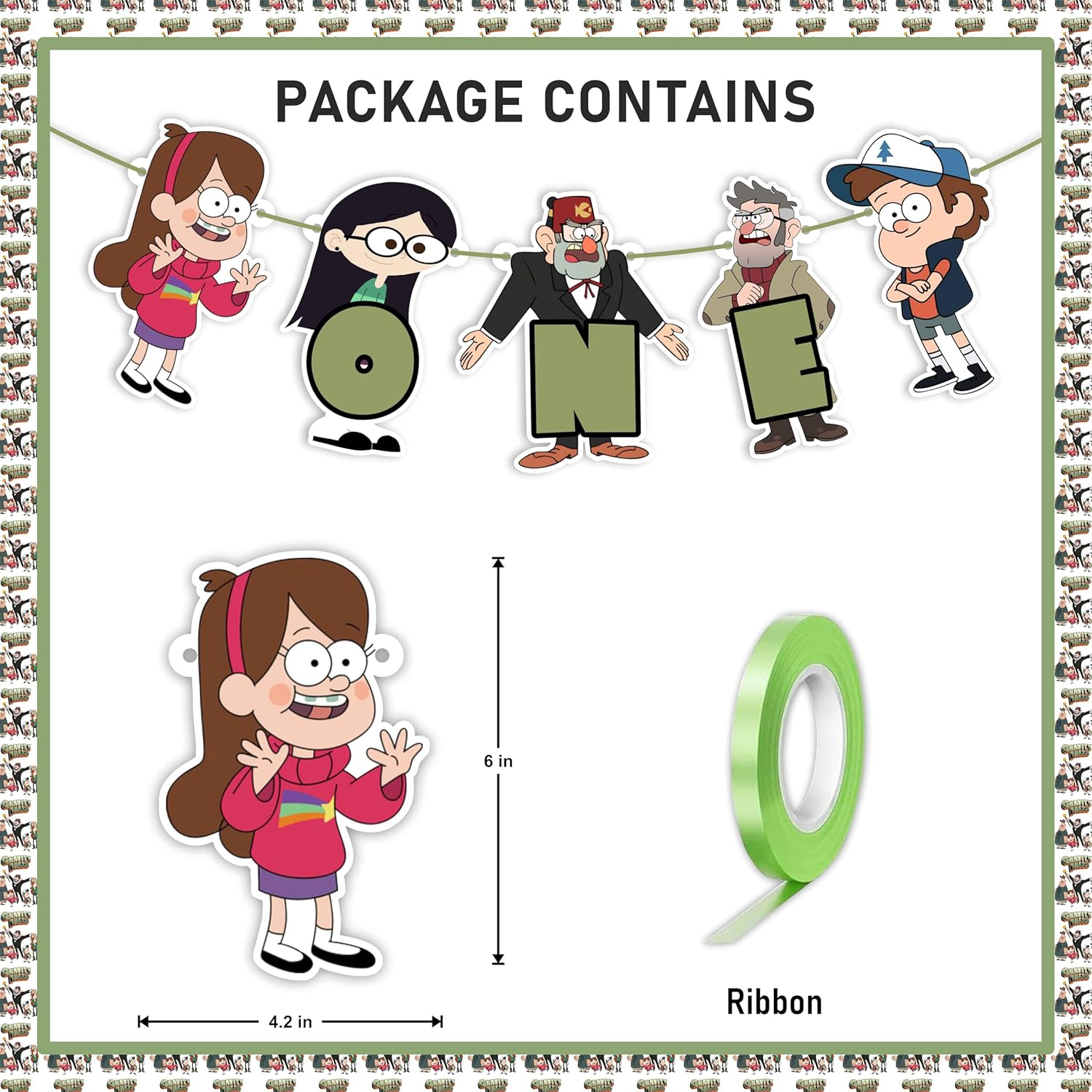 Gravity Faall One Birthday Banner - Colorful Party Decoration - High-Quality Material - Easy to Hang - Perfect for Celebrations image number 6