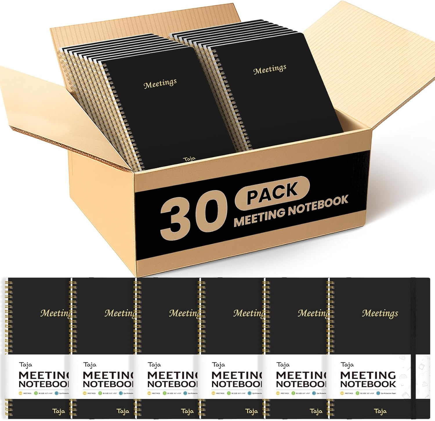 Meeting Notebook for Work Organization - Work Planner Notebook with Action Items, Agenda Planner for Note Taking, 160Pages (6.9" X 9.9") Project Planner for Men & Women - Pink