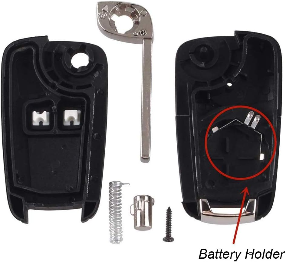 Kelay 2 Button Car Key Shell Remote Control Replacement Compatible for Opel Buick Astra Insignia Vectra Chevrolet Cruze Spark Captiva Orlando Black 2 Pieces image number 4