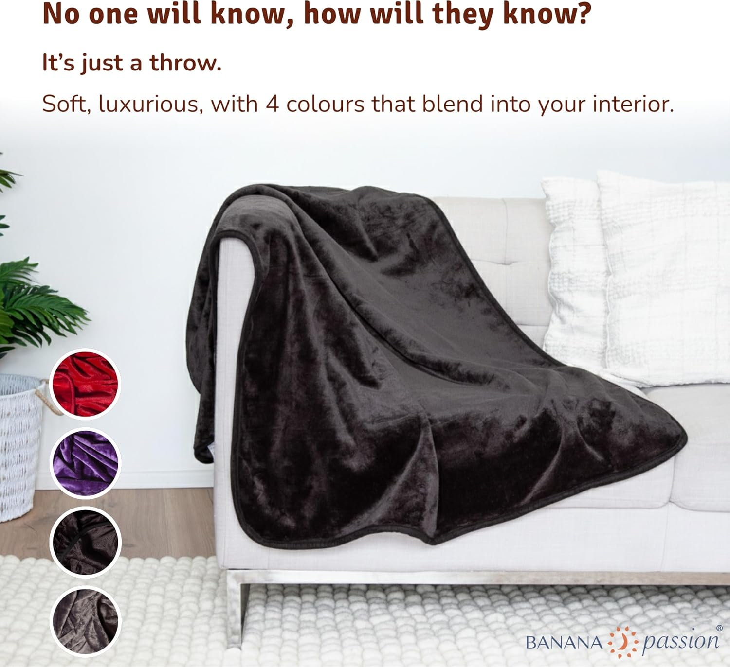 Velvety Waterproof Blanket, Black Large 140 X 100 Cm, Soft Waterproof Mattress Protector, Period Stain Proof Throw for Adults, Couples, Children & Dogs image number 4