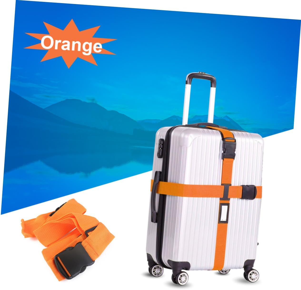 BESTYASH Luggage Belt Orange Straps for Travel Suitcase Security Lightweight Carry Bag Accessories image number 4