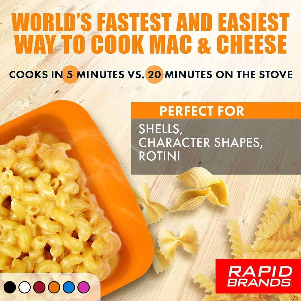 Rapid Mac Cooker | Microwave Macaroni & Cheese in 5 Minutes | Perfect for Dorm, Small Kitchen or Office | Dishwasher Safe, Microwaveable, Bpa-Free | Black image number 1
