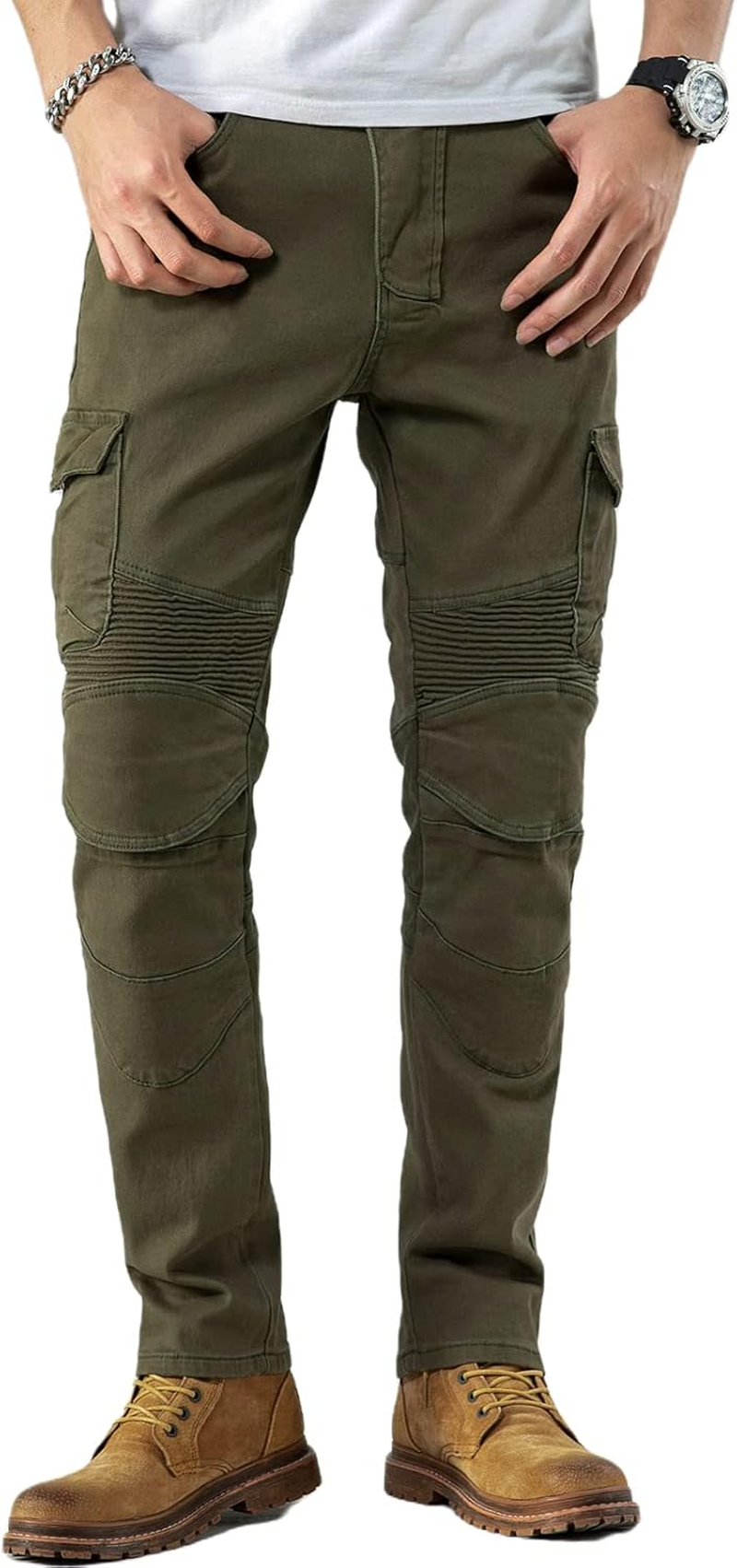 Ctbqitom Motorcycle Pants for Men Motocross Riding Pants Motorbike Riding Denim Jeans with Knee and Hip CE Armor Pads