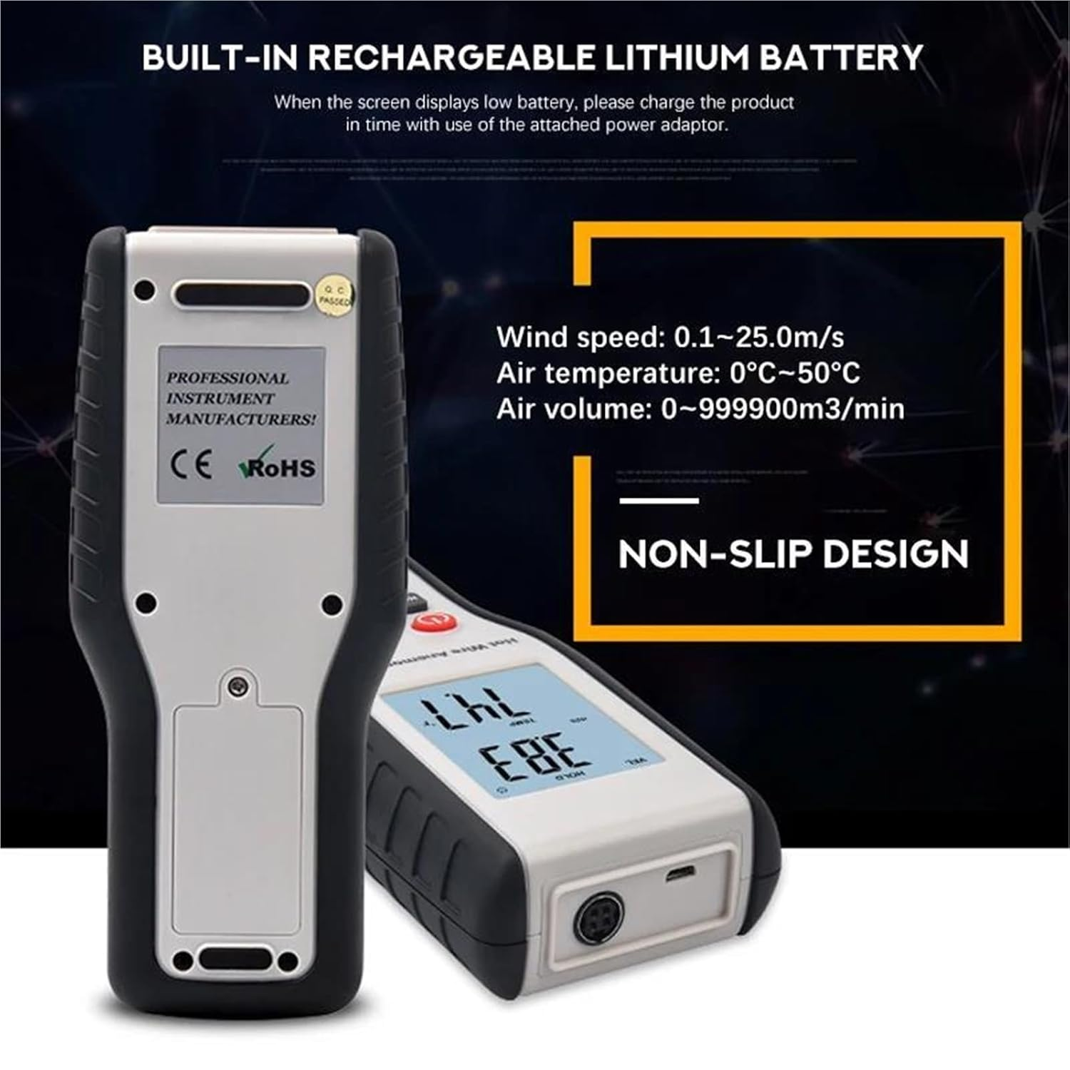 High Sensitivie Digital Portable Wind Speed Meter Hot Wire Thermal Anemometer Anemometro Measuring Instruments