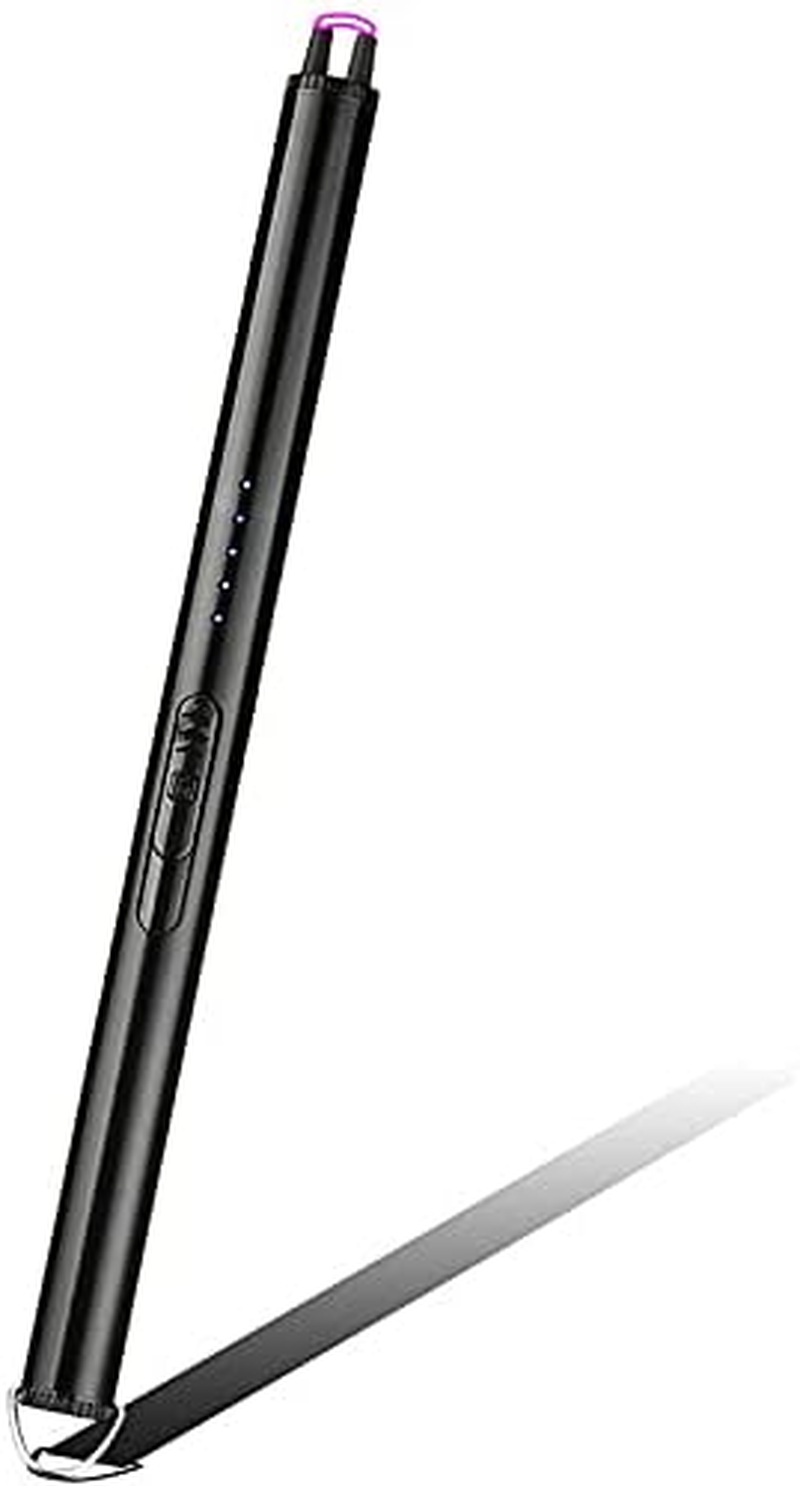 Candle Lighter Windproof Electric Arc Lighter for Gas Stove Fireplace BBQ , Barbecue, Suitable for Restaurant, Home, Outdoor, Camping the Latest Mini USB Rechargeable Battery, Windproof Hook Candle Shape Design Pulse Arc Igniter, Gas Stove Lighter, Plasma Igniter Smoke Lighter (Gold)