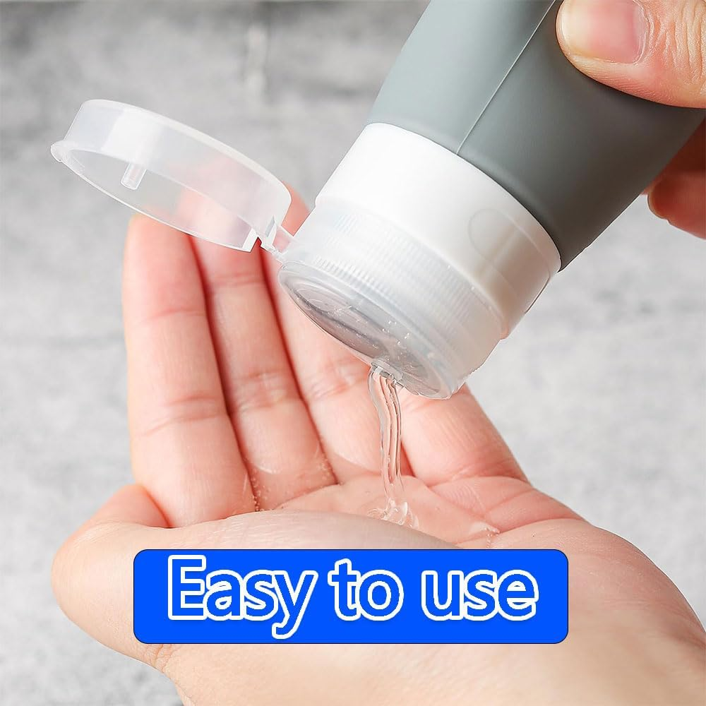 Travel Bottles Set for Toiletries - 17 Pcs Leak Proof Silicone Squeezable Containers for Shampoo, Conditioner, Lotion, Body Wash - Refillable Travel Size Accessories (Transparent Pack) image number 5