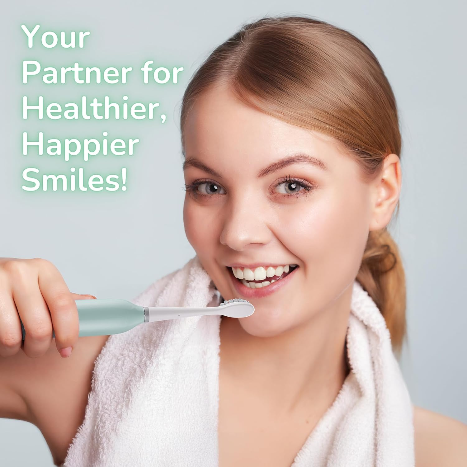 Barberboss Electric Toothbrush for Adults - Oscillation & Vibration Sound Technology, Includes 6 Brush Heads, Smart Timer, Portable Design with Carry Case, Model QR-7537 (Mint) image number 6