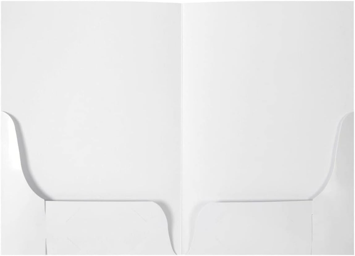 Marbig (R) 1104108 Professional Series Presentation Folders A4 Double Pocket Gloss White Pack 10 image number 1