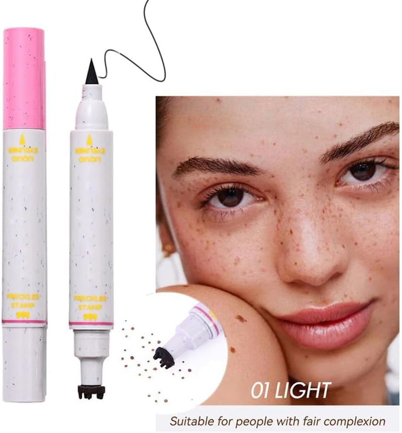 Wimode Eyeliner Freckle Pen,2 in 1 Liquid Freckle Stamp & Smudge-Proof Liquid Eyeliner,Long Lasting Dual Ended Fake Freckle Pen for Natural Lifelike Freckles Makeup(#1) image number 2