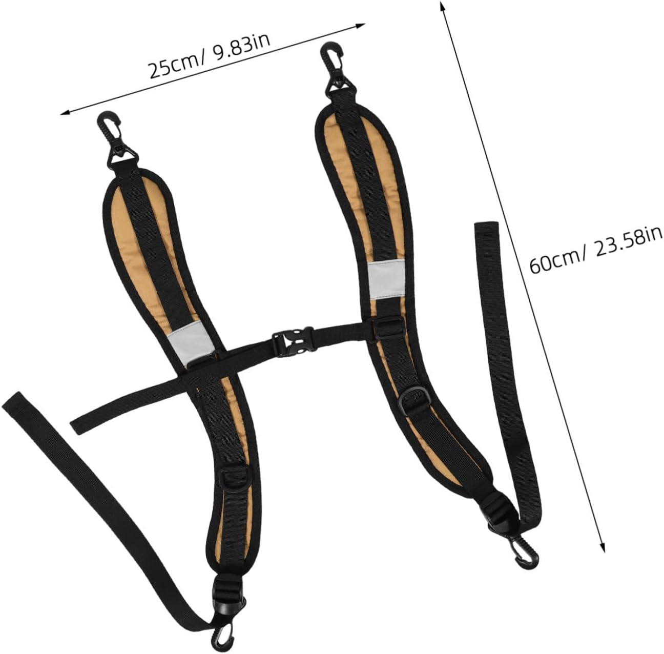 CAXUSD Adjustable Padded Backpack Strap with Shock Absorption Thick Oxford Cloth Shoulder Belt Replacement for Dry Bags Messenger Sling Bags Comfortable Cushion for Travel and Commuting image number 4