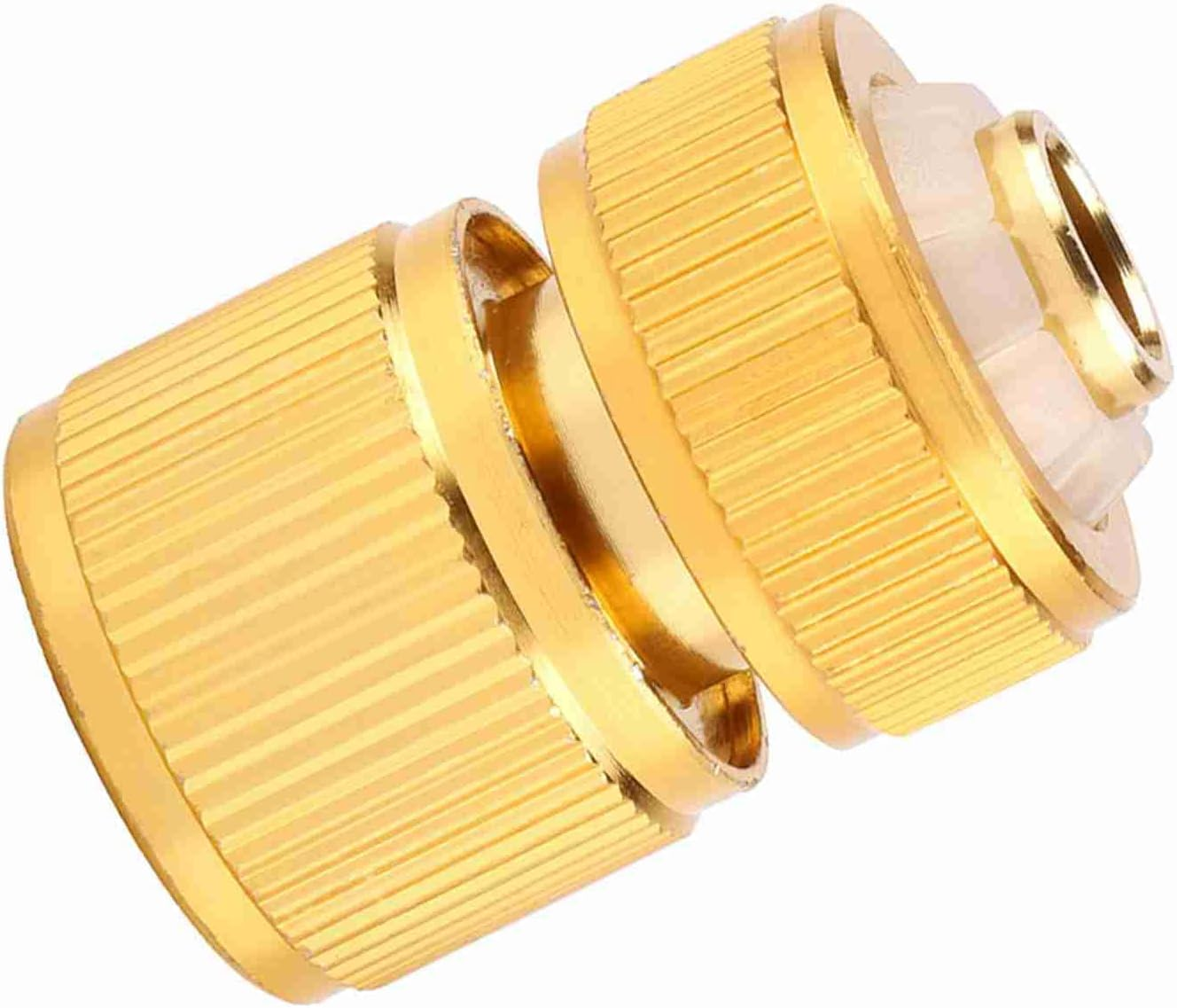 Brass Plated Aluminum Alloy Quick Hose Connector for G1/2 Hose, Waterproof Garden Hose Tap Connector, Switch Nozzle for Outdoor Use image number 5