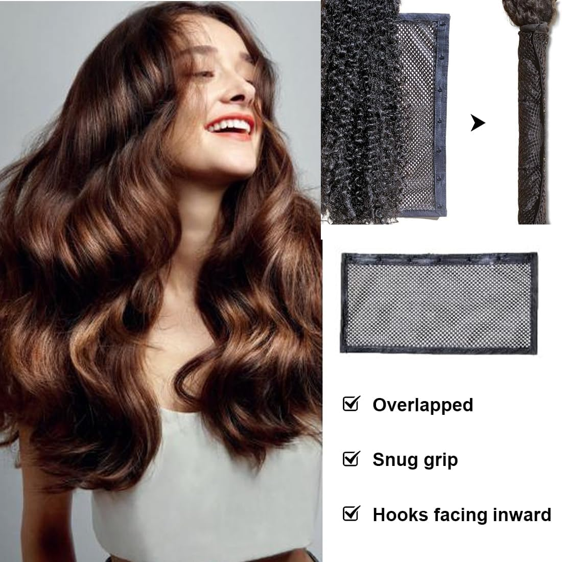 Hair Clips 2 Pack Curlers Curling Iron Curling Net Curling Aid Presented in the Shape of Mesh Hair Accessories image number 4