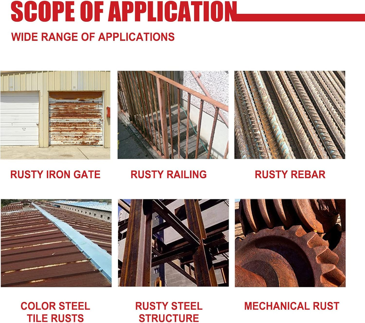 WATSKY Rust Remover Water-Based Primer Metal Renovation Anti-Rust Bolt Rust Remover Primer Rust Conversion Agent 100G with Brush Set