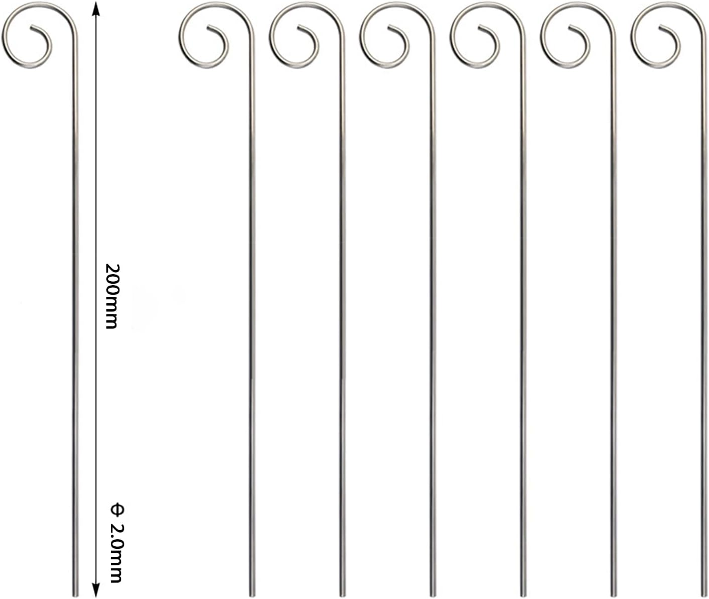 20 Pcs Silver 20Cm Plant Label Hooks Garden Markers Stake Plant Label Holder Plant Label Hanger Garden Plant Sign Stake Rustproof Deformed Garden Plant Sign Hooks Hanging Rods for Flower Planter image number 5