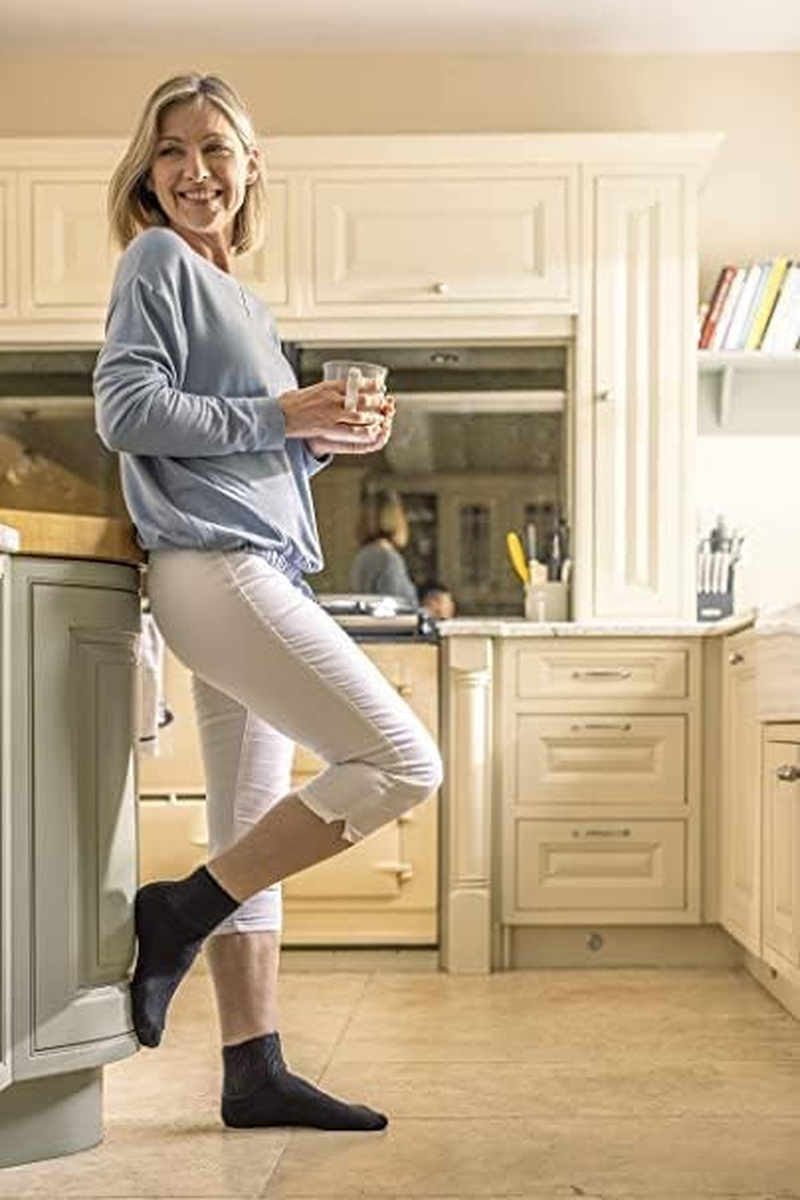 IOMI Footnurse | 3-Pack Extra Wide Non-Elastic Low-Cut Diabetic Ankle Socks | Gentle Grip Top, Soft & Breathable | Black | Unisex image number 5