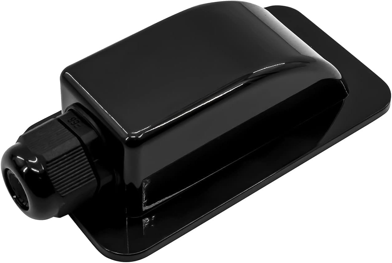 FARLINK Solar Cable Entry Gland Box, ABS Waterproof Single Cable Entry Plate for 3Mm to 12Mm Cables for RV Roof,Boat,Yacht(Black)