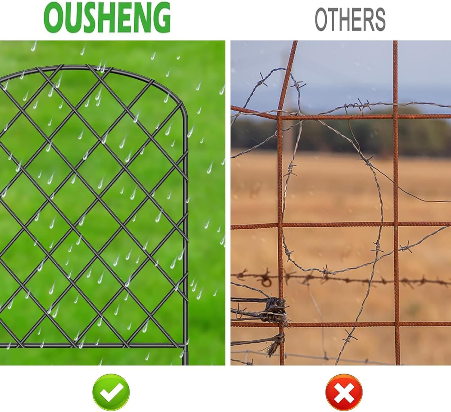 Decorative Garden Fence,10 Pack Total 10Ft(L) X 24In(H) Animal Barrier Border for Dog,Arched Wire Border Panel Fencing for Yard Patio Outdoor D&eacute;cor image number 1