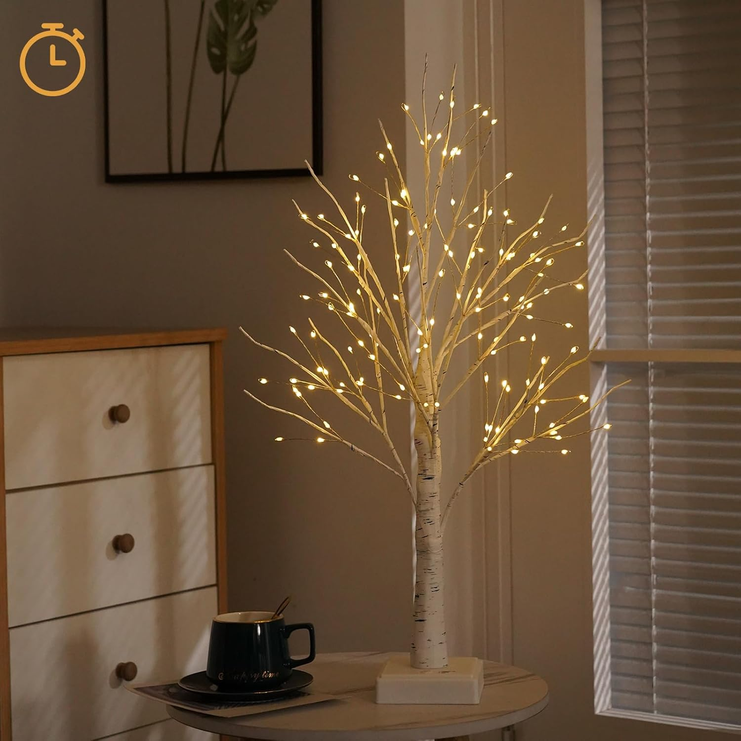 Howeifull 144 LED Light Tree with Timer, LED Birch Tree Light Warm White Adjustable Branches Bonsai Decorative Tree Lighting Indoor Decoration for Christmas, Party, Wedding, Usb/Battery Operated image number 1