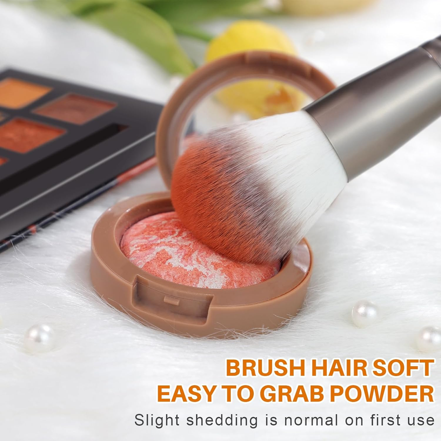 Start Makers Makeup Brushes 15Pcs Makeup Brush Set with Premium Foundation Brush Powder Concealer Eyeshadow Blush Make up Brushes Kit Includes 2 Blender Sponges and Mirror Gray, Blue image number 4