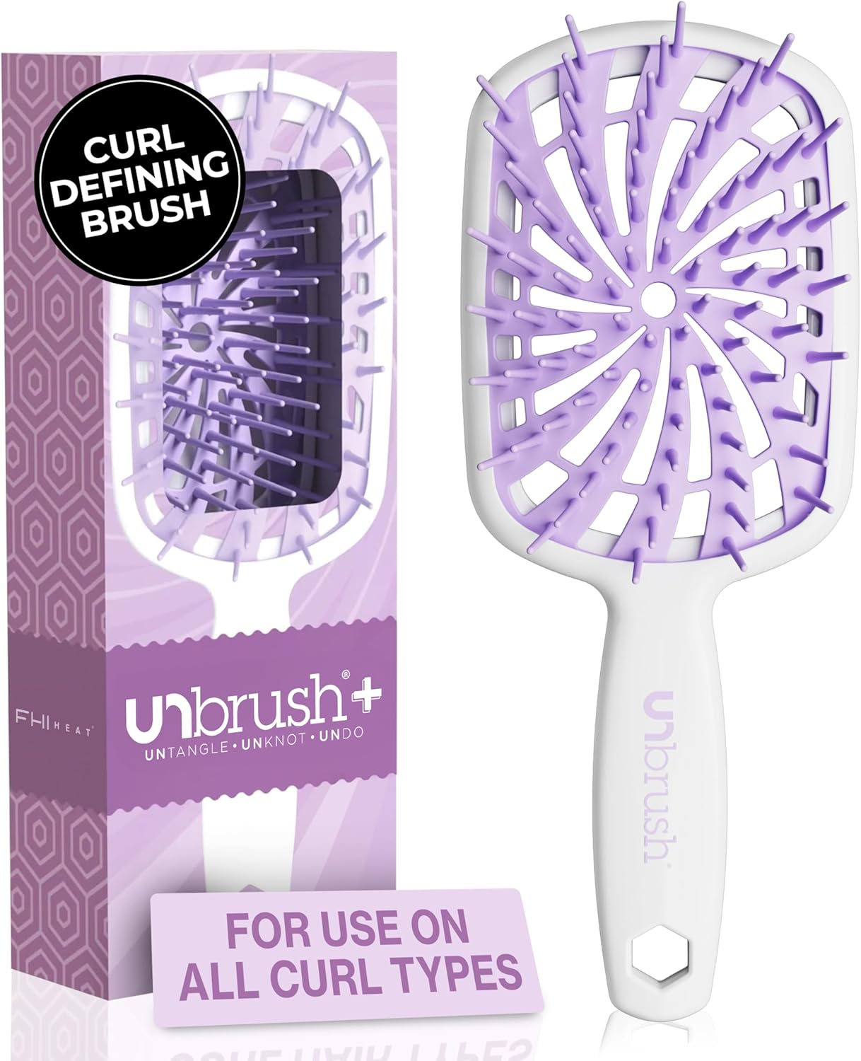 FHI Heat New Unbrush!! Unbrush plus Detangler Brush for Gentle and Effective Detangling on Wet or Dry Fragile Hair Types &mdash; 84 Ultraflex Bristles, Ultra-Light, Anti-Static, Vented Hair Brush - Lemon Drop image number 7
