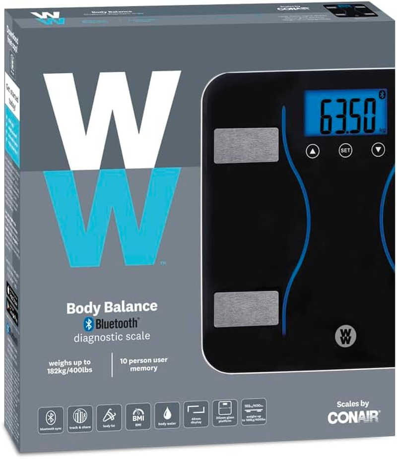 Weight Watchers Bluetooth Body Analysis Scale &ndash; Measures Weight, Fat, Water & BMI, Syncs to Smartphone or Tablet, Smart App Connectivity image number 4