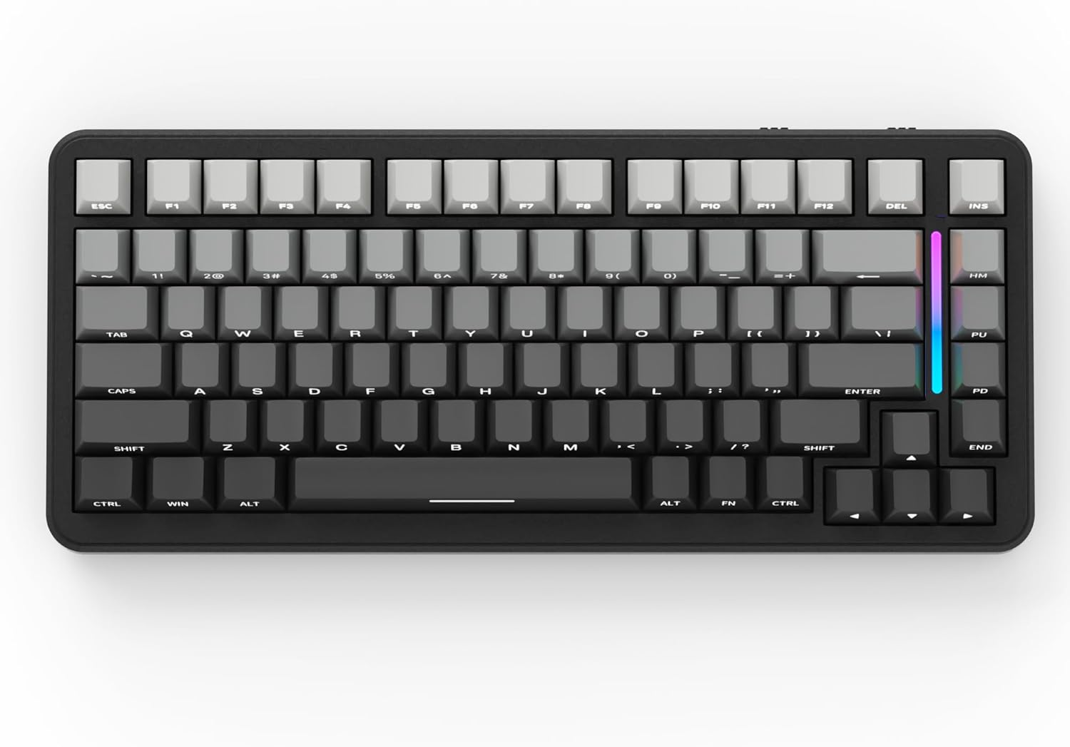 ATTACK SHARK M86 Jointed Mechanical Keyboard, 75% Tri-Mode RGB Wireless Gaming Keyboard (BT/2.4G/USB-C), Side Engraved, Hot Swappable, Pre-Lubricated Linear Switches, 4000Mah-Gradient Black