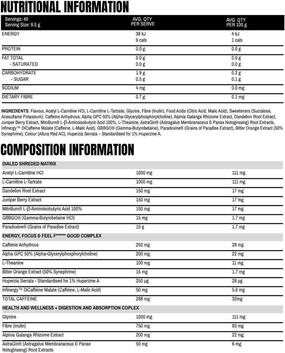 The X Athletics Dialed Shred, Creaming Soda Raspberry, 40 Serves image number 2