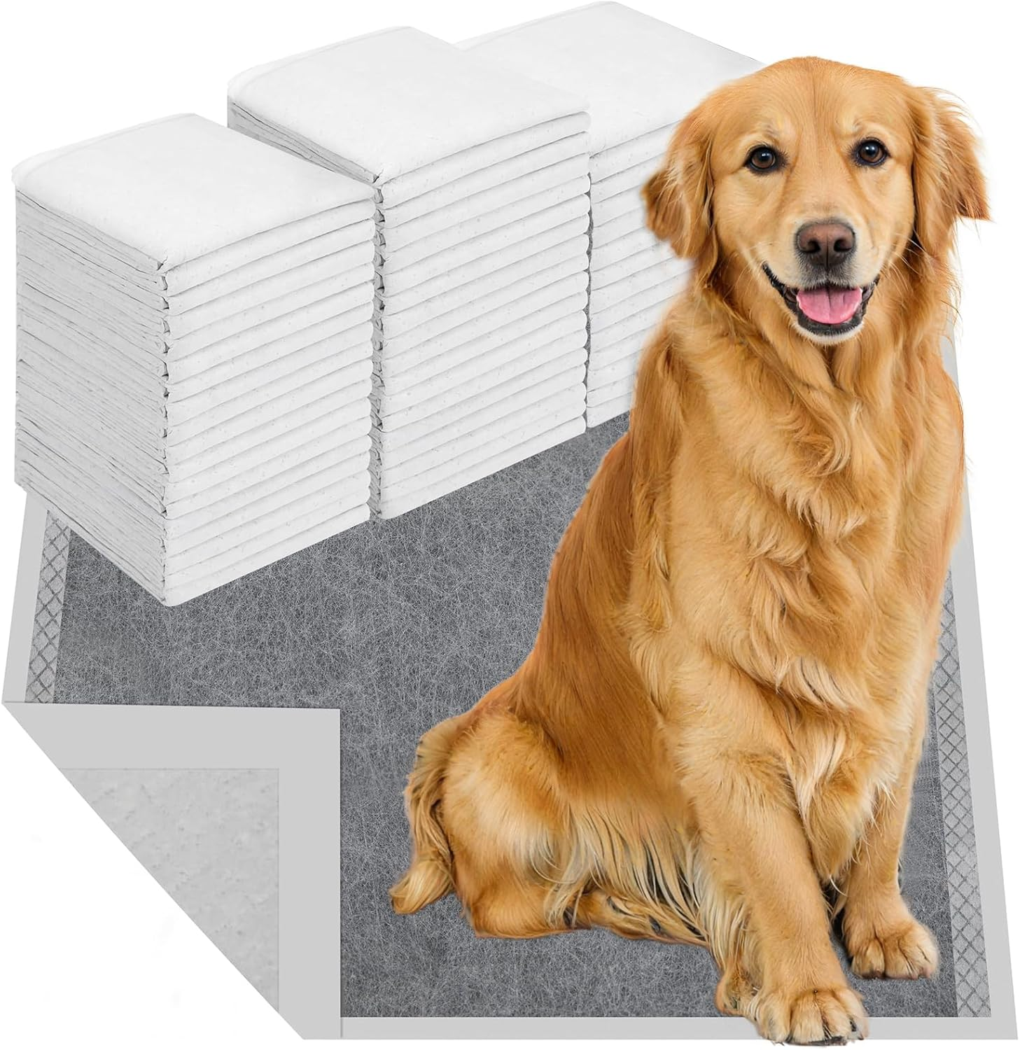 JORAGO Puppy Pads 50Packs - Bamboo Charocoal Dog Pee Training Pads, Disposable Dog Urine Pads, Leak Proof Quick-Dry & Super Absorbent Pet Piddle and Potty Pads for Puppies, Cats, Rabbits, 45X60Cm image number 3