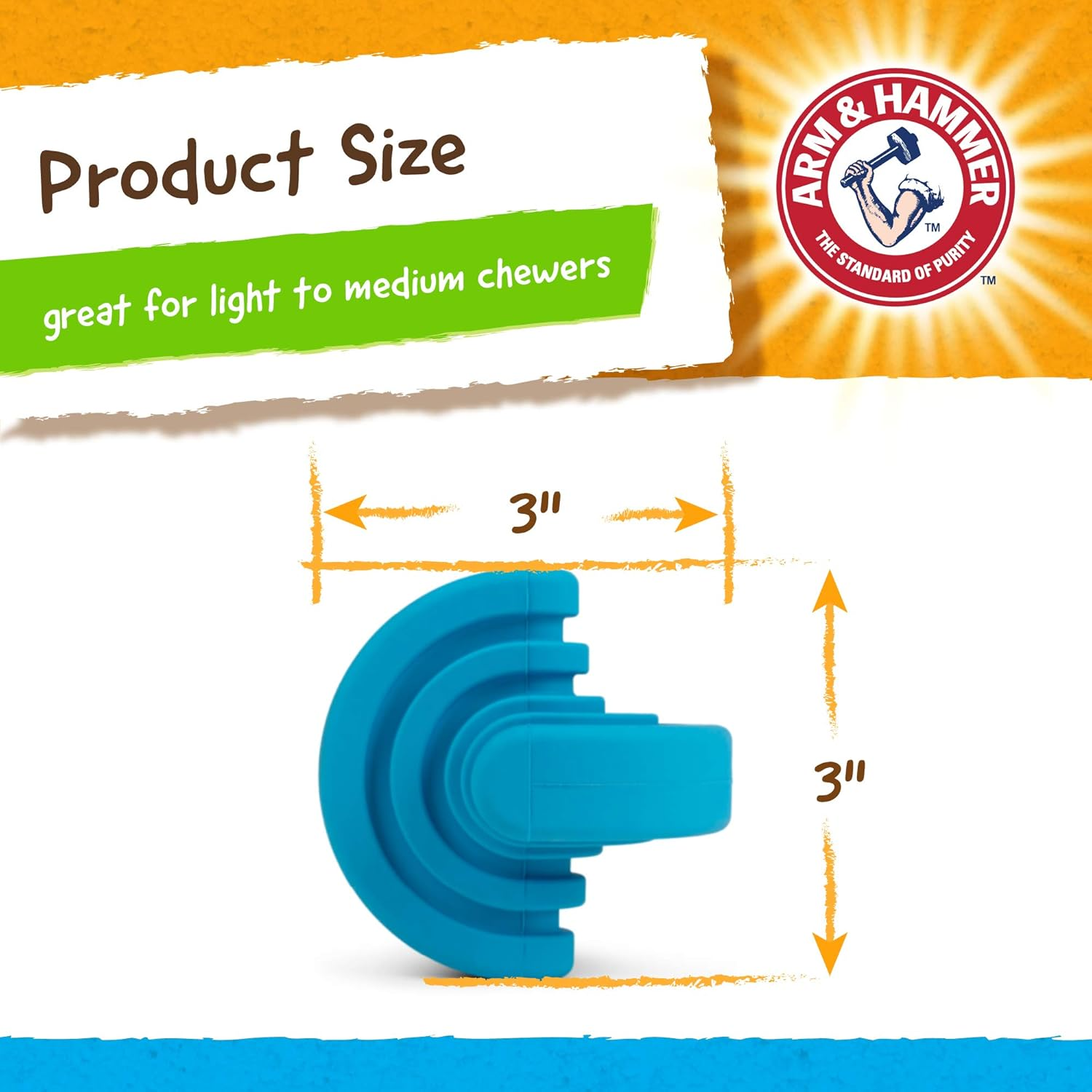 Arm & Hammer Rock N' Roller Axis Rubber Chew Toy for Dogs | Bouncing, Rolling, Chewable, Fetchable Dog Toy Made with Natural Rubber and Baking Soda to Help Redirect Destructive Chewing image number 2