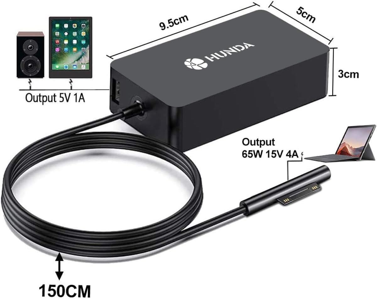 Surface Pro Charger Laptop Charger,65W Power Supply(Suitable for 65W,44W, 36W,24W) Compatible for Microsoft Surface Pro 3/4/5/6/7/8/9 Laptop1/2/3 Go1/2 & Book1/2