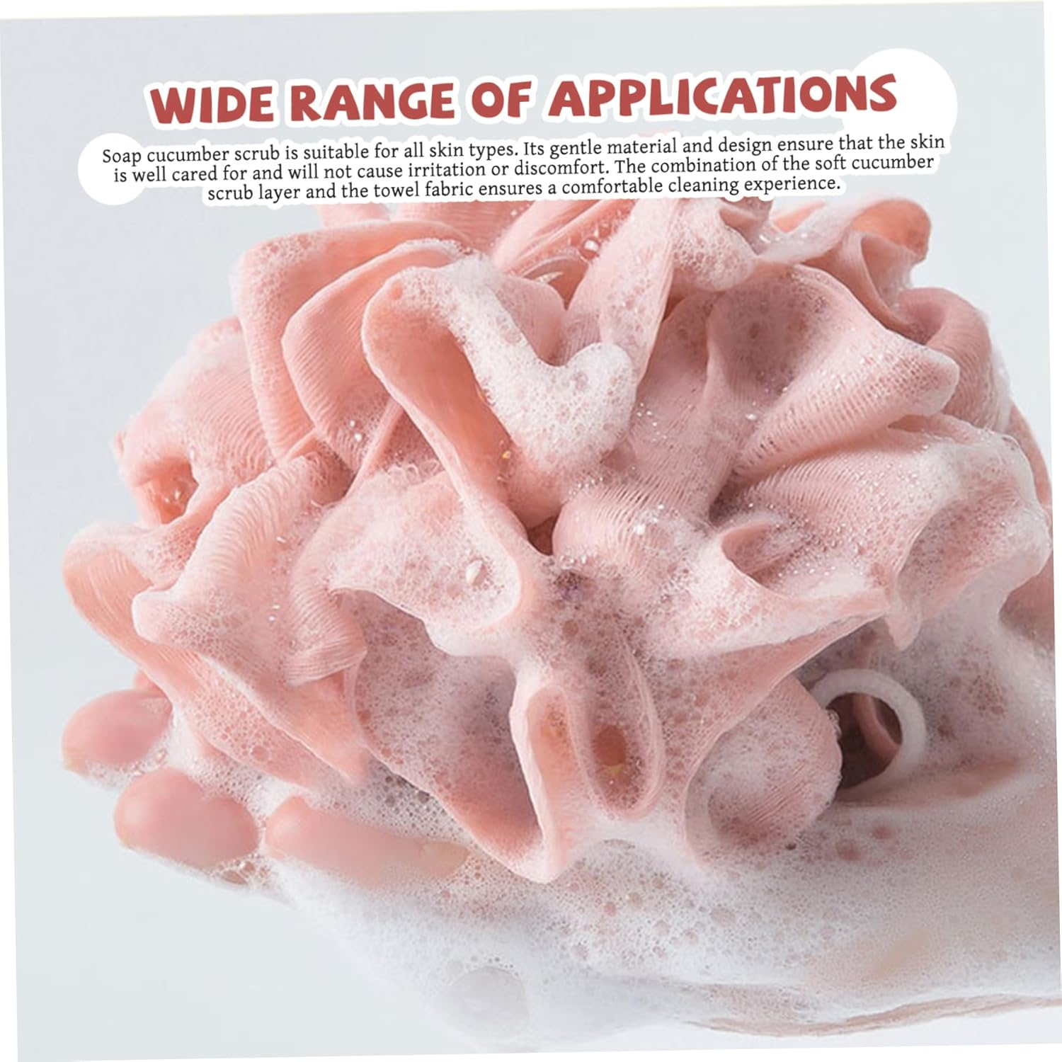 3-Pack Loofah Washcloth Set with Soap Pouch Exfoliating Bath Sponge with Drawstring Dual-Sided for Deepth Cleansing & Smooth Skin (3 Colors) - 3Colors image number 2