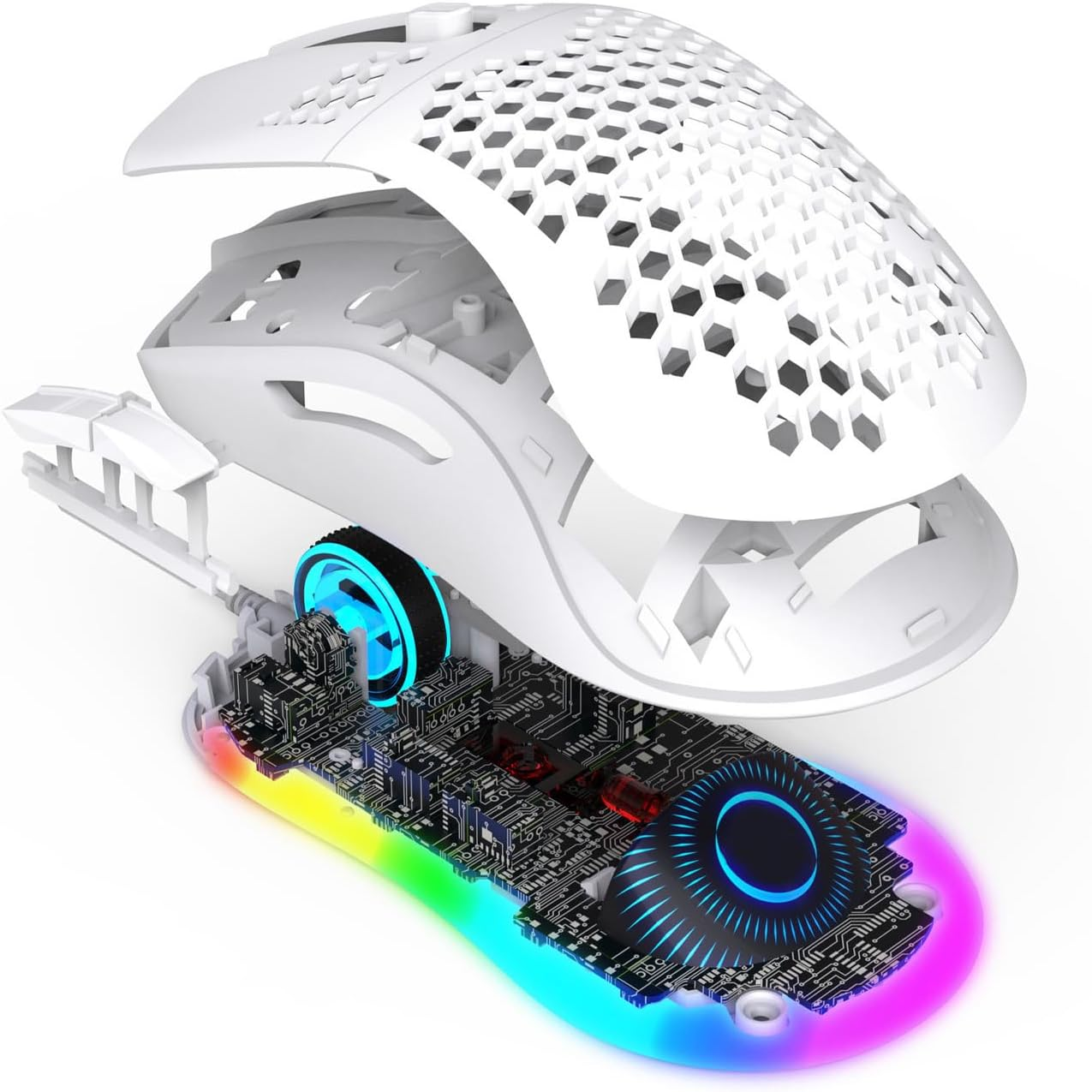 Wired Gaming Mouse, USB Optical Computer Mice with RGB Backlit, 6 Adjustable DPI up to 8000DPI, 6 Programmable Buttons, Ergonomic Computer Mice for Windows/Pc/Laptop Gamer (White) image number 6