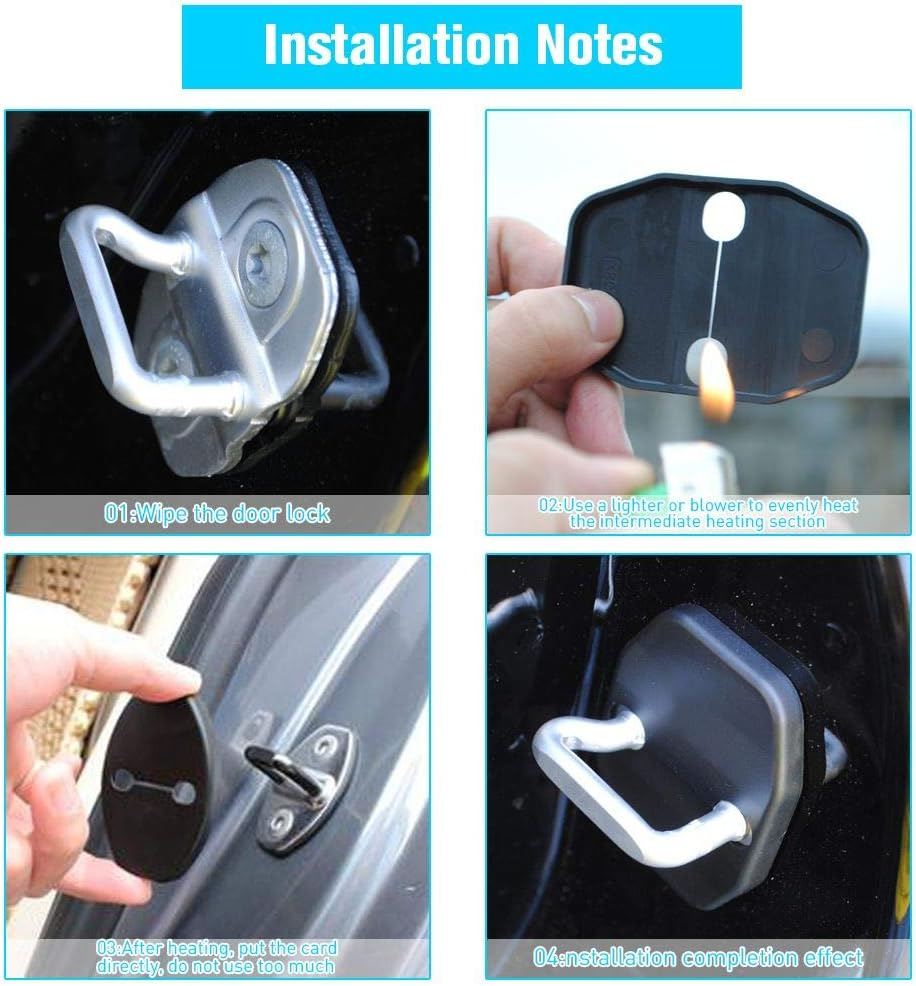 Door Lock Covers Protection Trim for Jeep Wrangler JK JKU 2007-2018, for Jeep Grand Cherokee, for Dodge Chrysler, Black, 5PACK