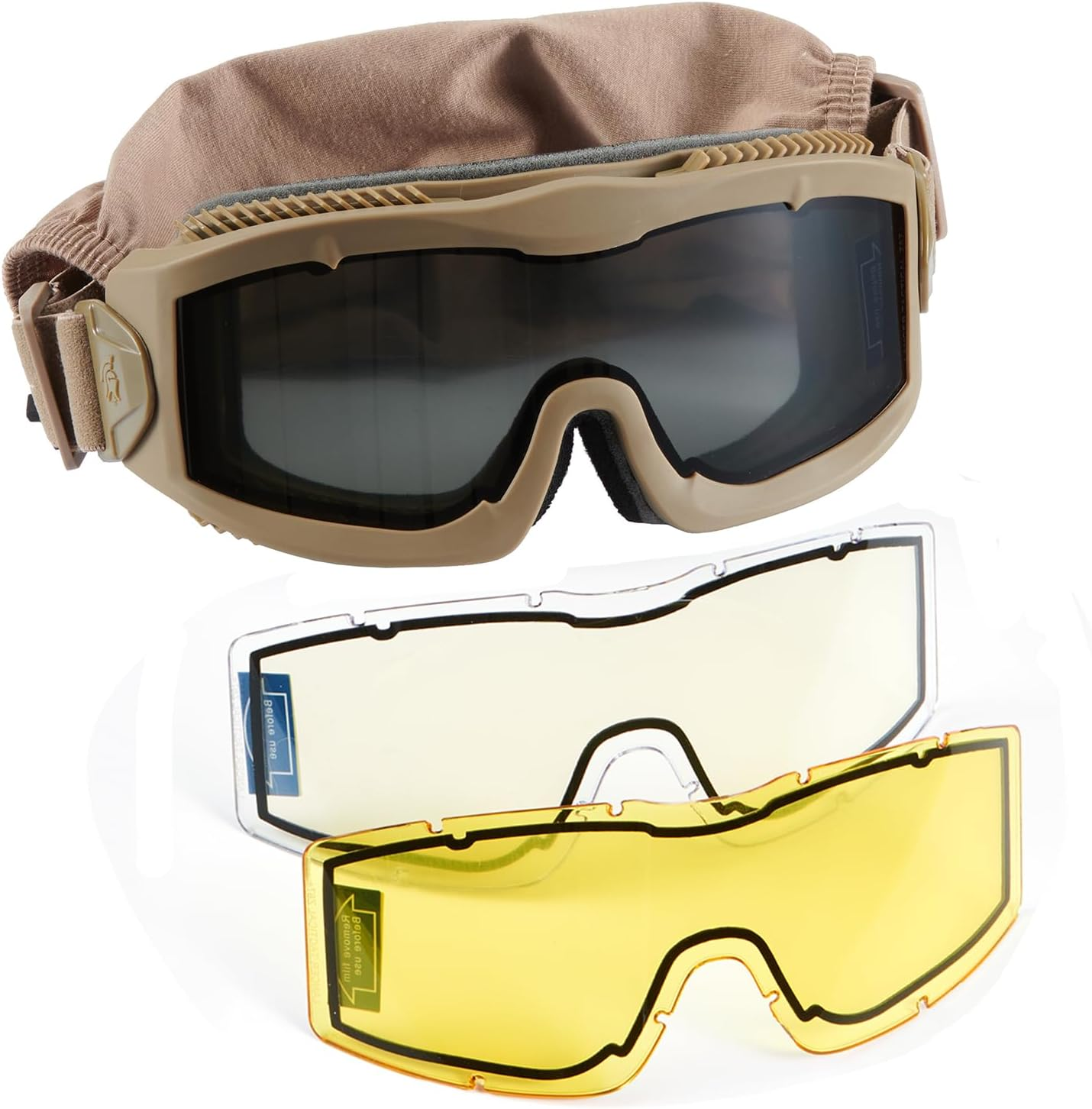 Lancer Tactical AERO 3Mm Thick Dual Pane Lens Eye Protection Safety Goggle System ANSI Z87 1 Rated Industry Standard Panel Ventilated W/Anti-Scratch Shield Fully Adjustable