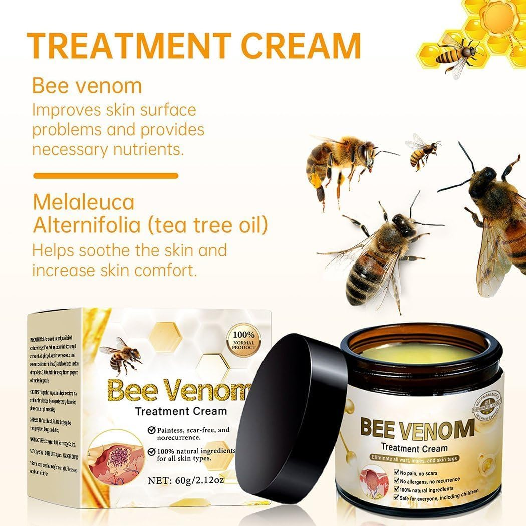 2PC Turonu Bee Venom Treatment Cream，Professional Bee Venom Correcting Gel, Skin Repair Cream, Bee Venom Wart and Mark Removal Treatment，Bee Venom Skin Mark Remover, Correcting Gel for All Skin Types image number 1
