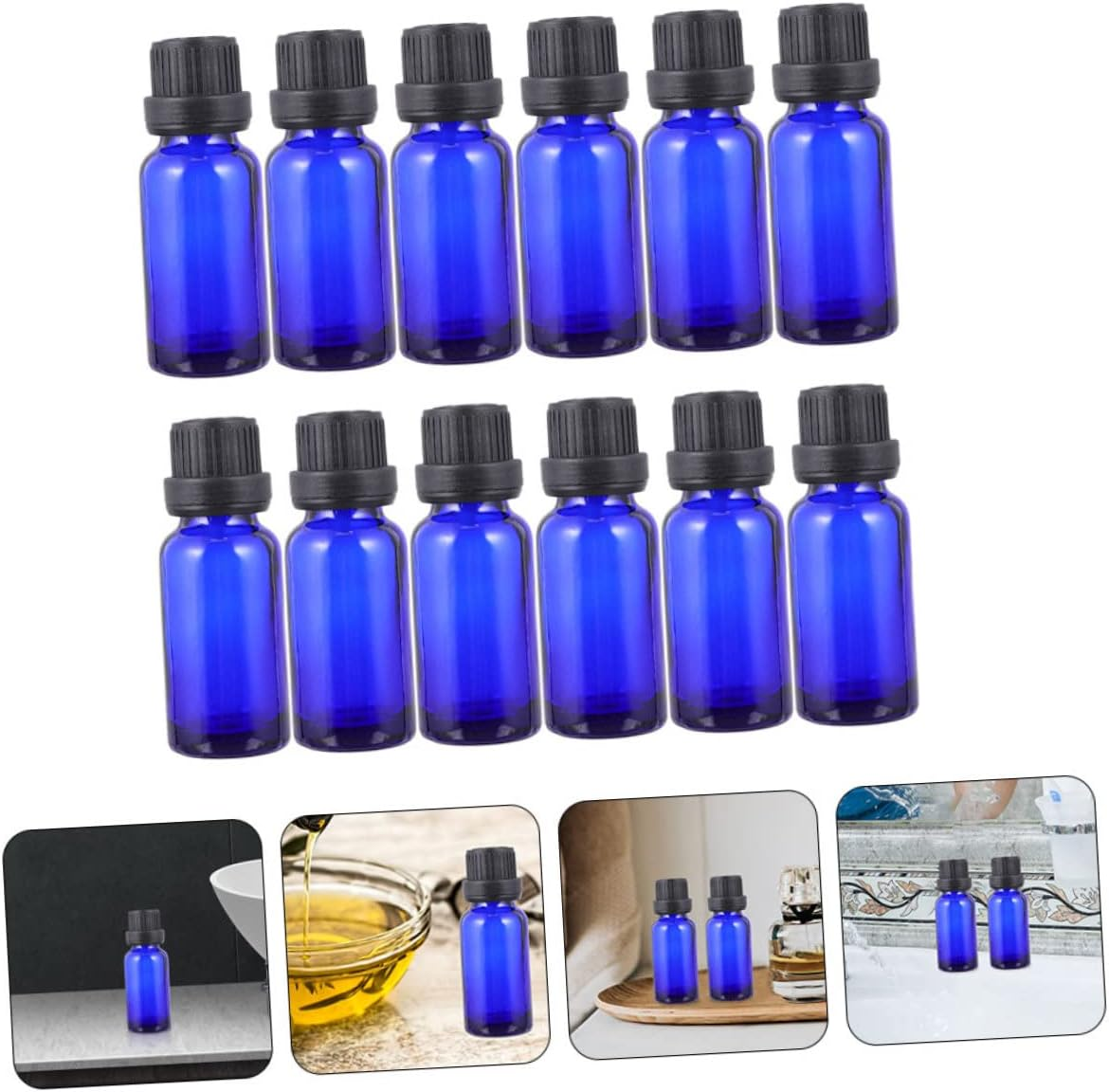 Yardenfun 20Pcs Essential Oil Bottles Small Glass Containers Orifice Reducer for Perfume Sample Bottles for Cuticle Oil image number 6
