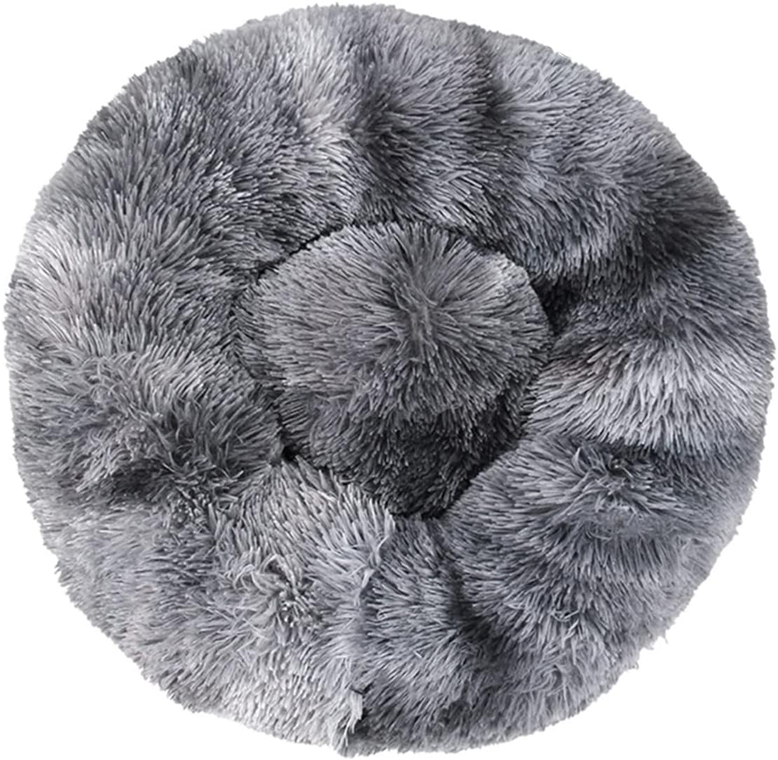 Dog Bed Calming Dog Bed & Cat Bed, Anti-Anxiety Donut Dog Cuddler Bed, Warming Cozy Soft Dog round Bed, for Small Medium Dogs and Catstie Dye Bluediameter20In