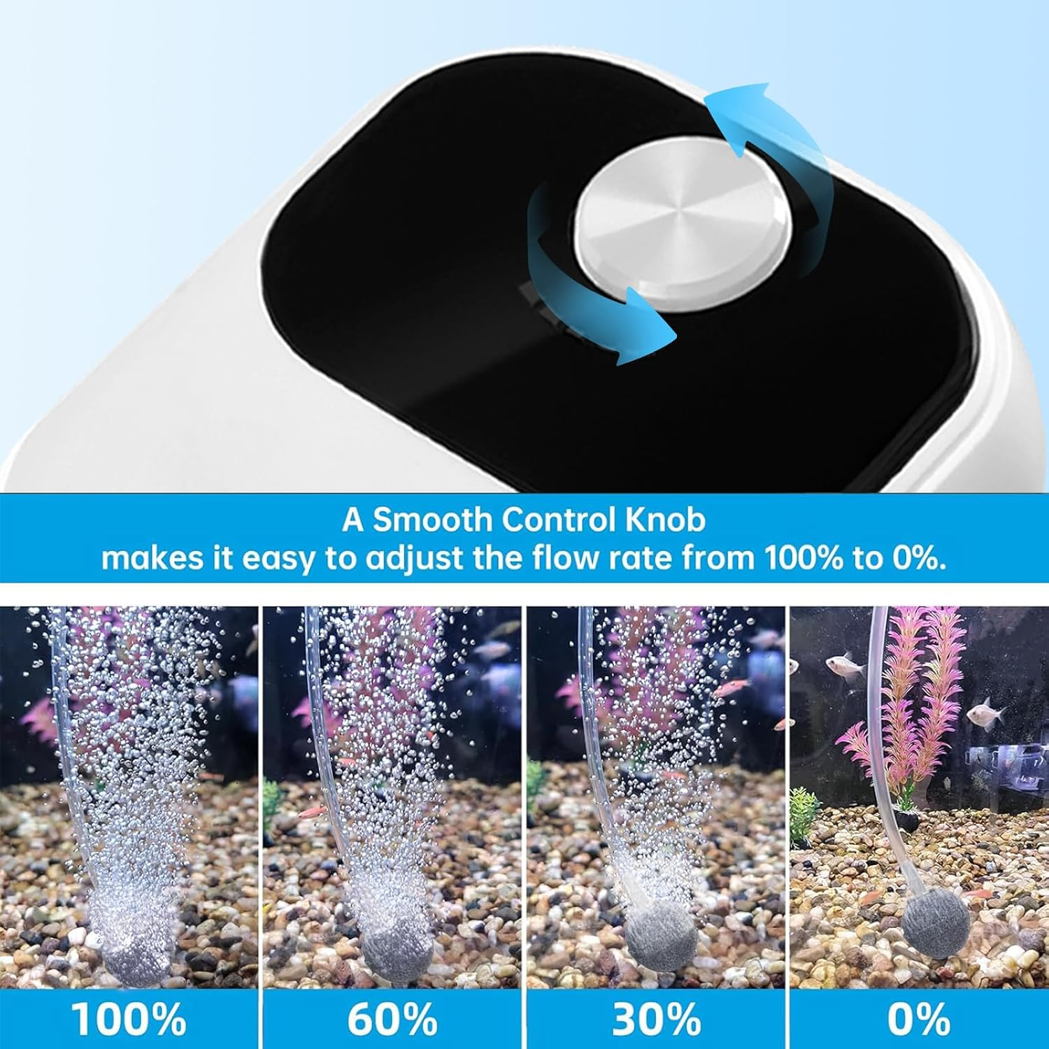 XIULIUU Aquarium Air Pump, 300GPH 4 Outlets Corded Electric Fish Tank Oxygen Pump, Ultra Quiet Aquarium Bubbler for up to 1200 Liters Fish and Turtle Freshwater Saltwater Tank image number 1