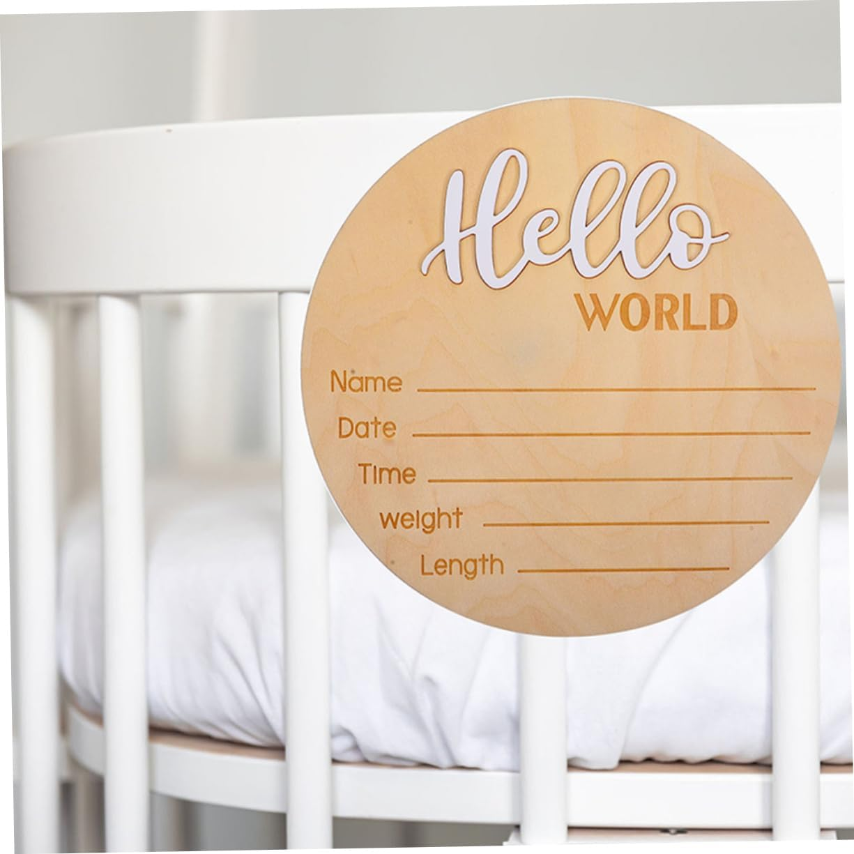 INOOMP 2Pcs Wooden Name Sign for Nursery Decor Birth Announcement Sign Newborn Name Photo Prop image number 1