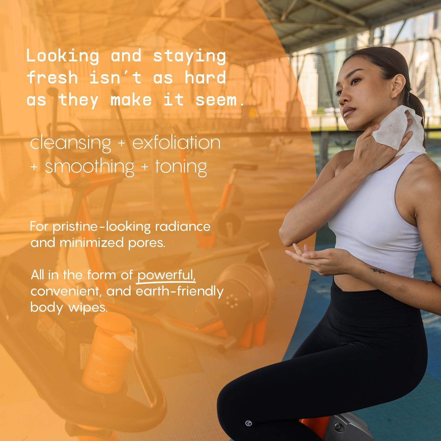 Refresh Body Wipes for Women &ndash; Cleansing Large Body Wash Wipes - Armpit Sweat Wipes for Body Odor &ndash; No Rinse, No Shower - Fresh Citrus &ndash; Arnica Flower, Charcoal & Glycolic Acid image number 6