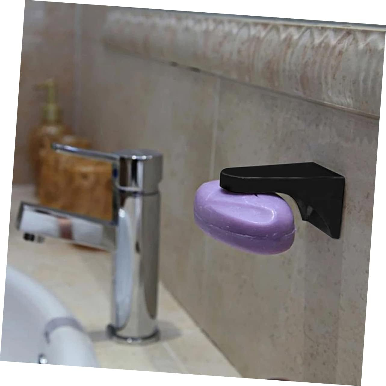 VICASKY 2Pcs Magnetic Soap Racks Bathroom Accessory Shower Soap Holder Wall Hanging Rack image number 3