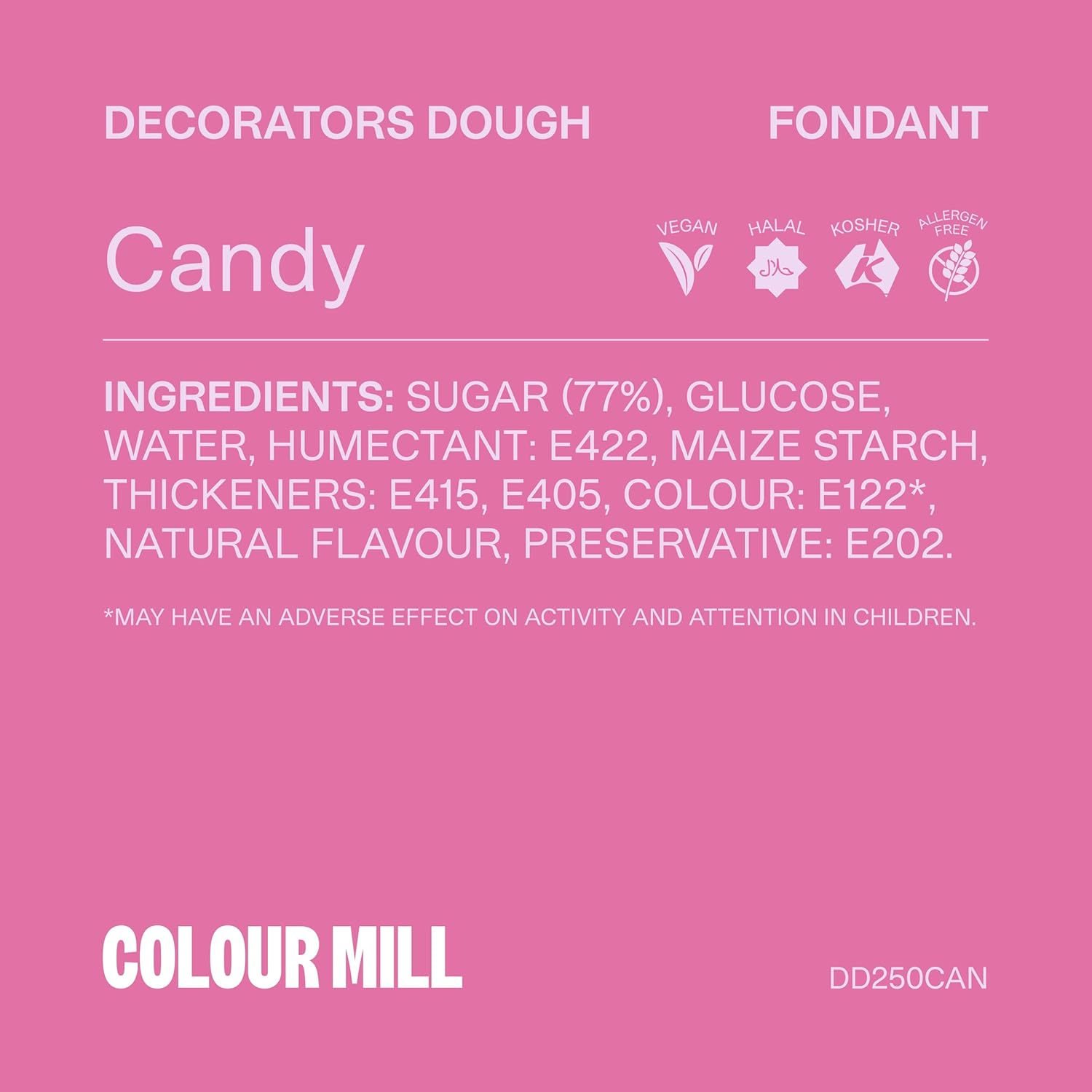 Colour Mill Decorators Dough Premium Ready to Roll Fondant Candy 250G image number 2