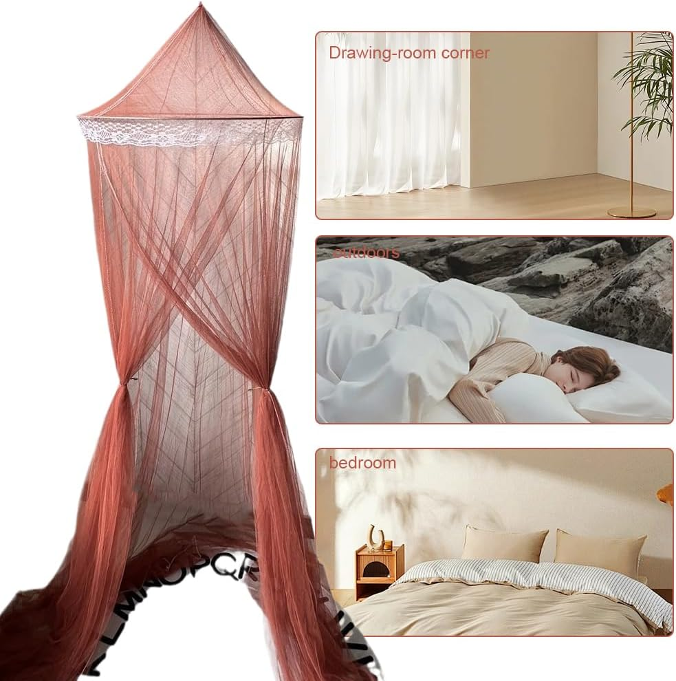 MTSDM Bed Canopy and Stick Hook, Mosquito Net for Bed Canopy, Four Corner Post Curtains Bed Canopy Elegant Mosquito Net Set, Screen Netting Canopy Curtains, Bedding Mosquito Net Canopy Bites Protect image number 3