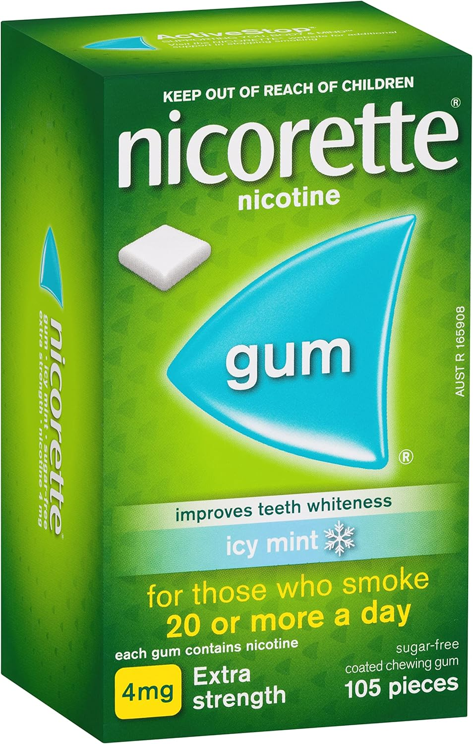 Nicorette Quit Smoking Extra Strength Nicotine Gum Icy Mint 105 Pack image number 3