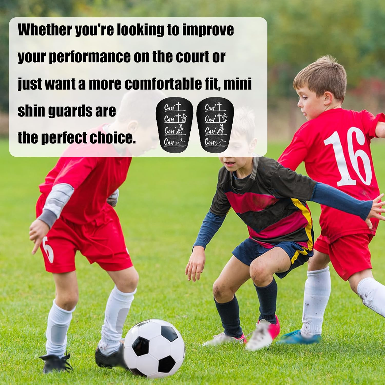 2Pcs Shin Guards, PBT and EVA Material Shin Guards Soccer 8X5Cm/3.15X1.97In Mini Shin Guards Soccer Protective Small Football Shin Guards for Teenagers Adults Sports image number 6